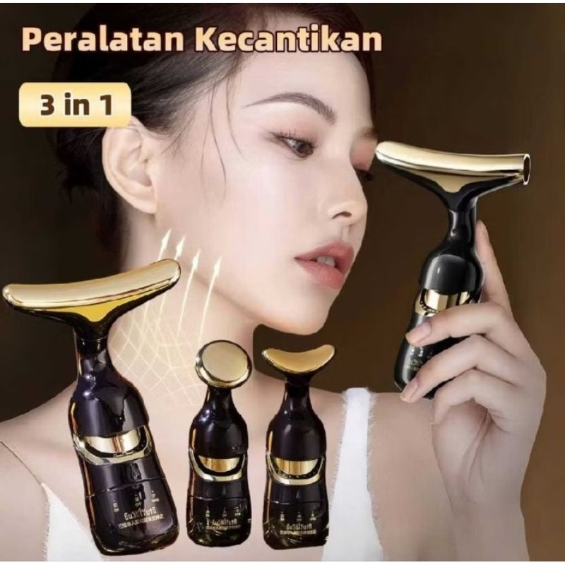 [KOMPLIT] GUSHIYUTA FACIAL ALAT PIJAT WAJAH 3 IN 1 Original Pemijat Wajah Korea Elektrik Alat Setrik