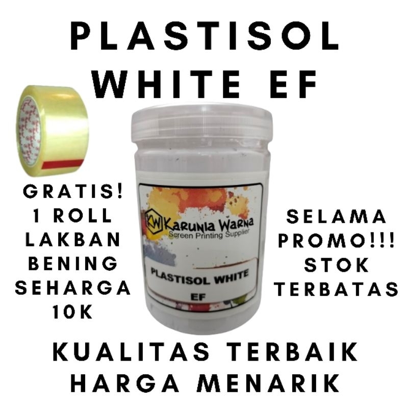 

Tinta sablon DISTRO PLASTISOL ECONOMY PUTIH White EF kemasan 1kg