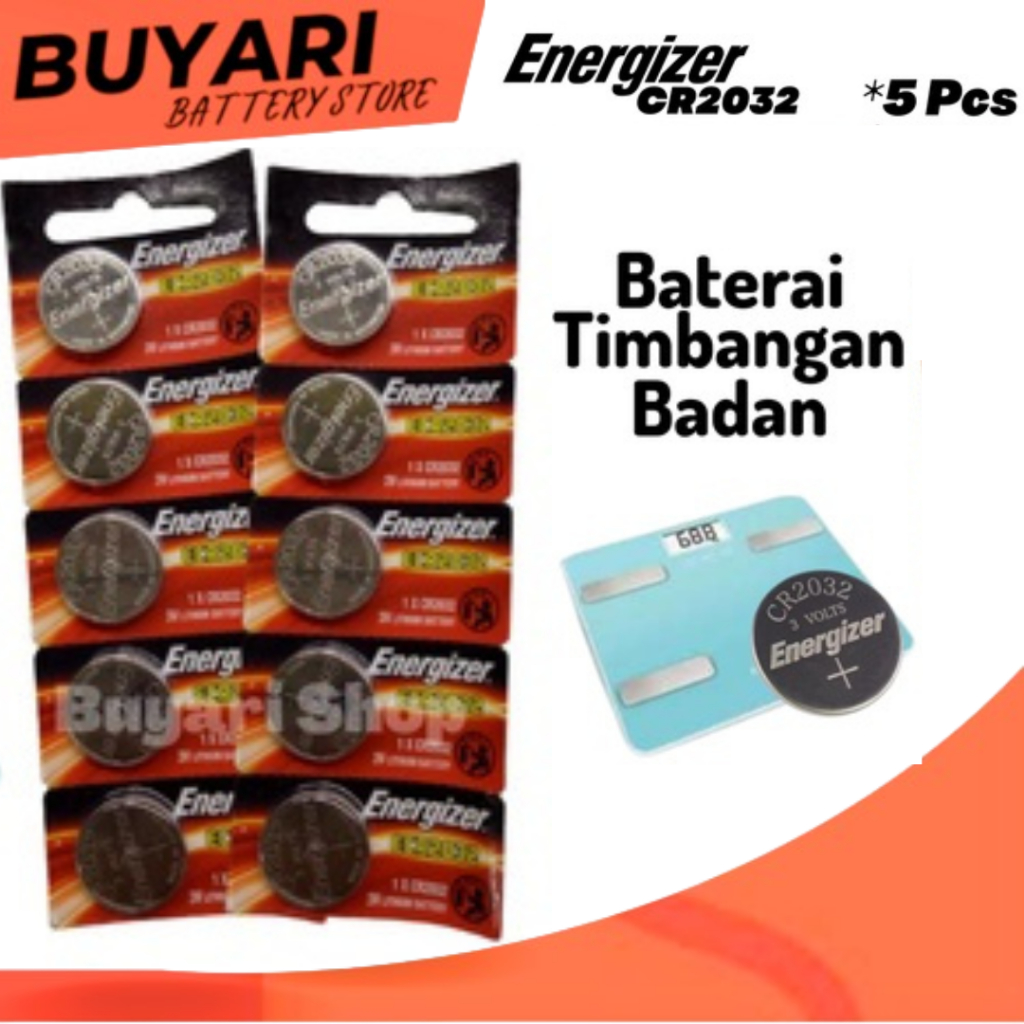 EKONOMIS Baterai Batre Batrai Batrei CMOS Energizer CR2032 Laptop PC Baterai Timbangan Digital badan