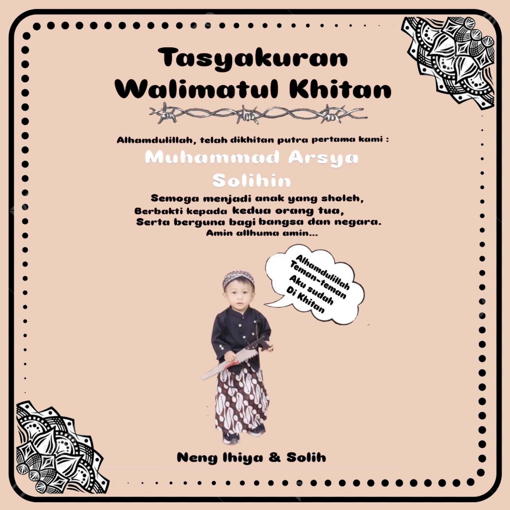 Kartu / Sticker Tasyakuran Khitanan / Walimatul Khitan, Stiker & Kartu Tasyakuran Khitanan / Walimat