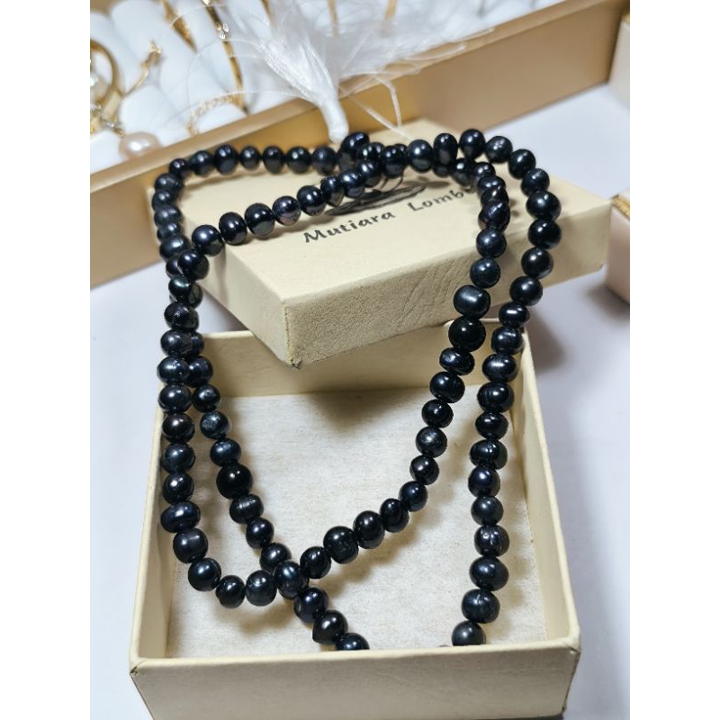 Tasbih Hitam Mutiara air tawar 99 butir