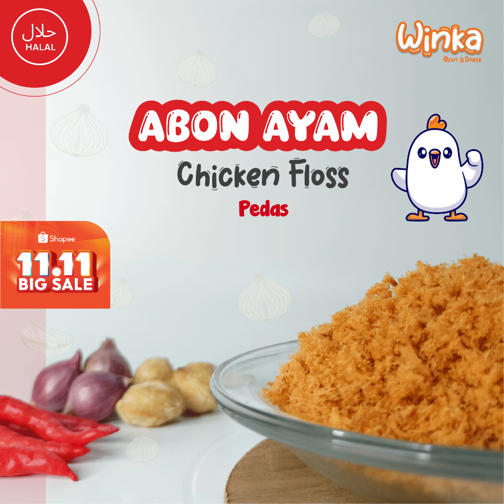 

WINKA ABON & SNACK - Abon Ayam Asli Varian Pedas Tanpa Pengawet/MSG 150g Camilan Sehat Keluarga