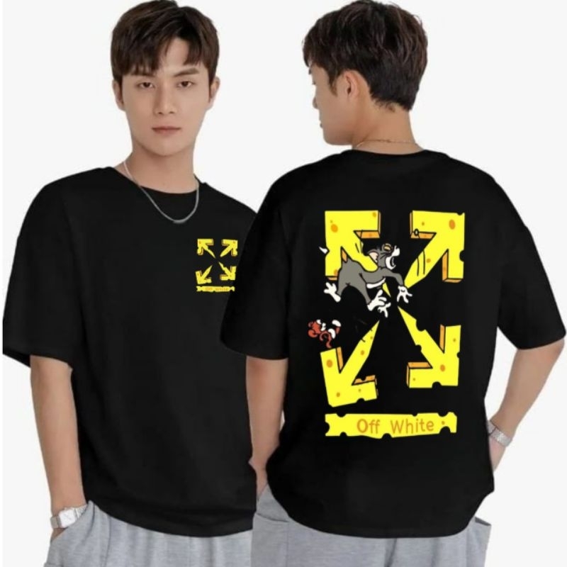 Kaos Distro Premium Dewasa Unisex Motif Off White Termurah / Baju Kaos Cewek Cowok Motif Kata Kata