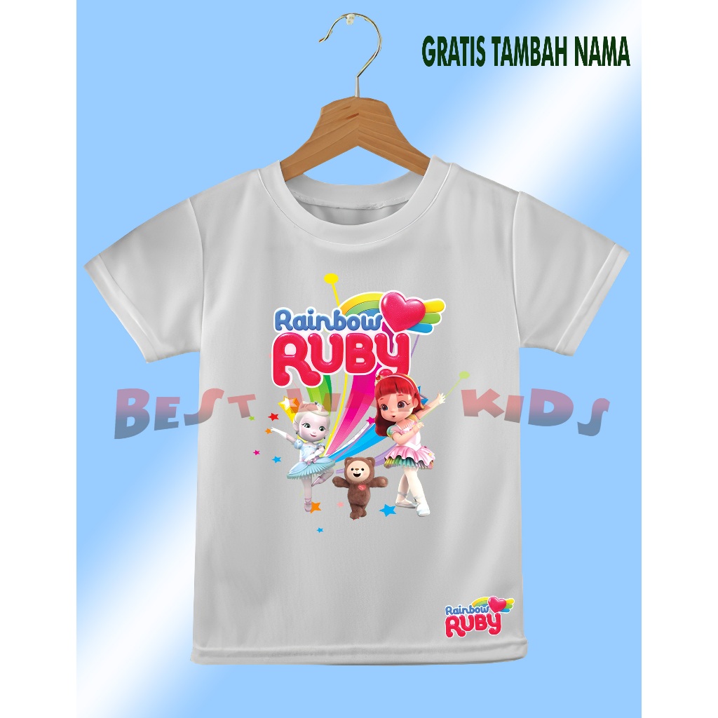 Kaos Atasan Anak Costum Rainbow Ruby Princess Choco Ruby Karakter