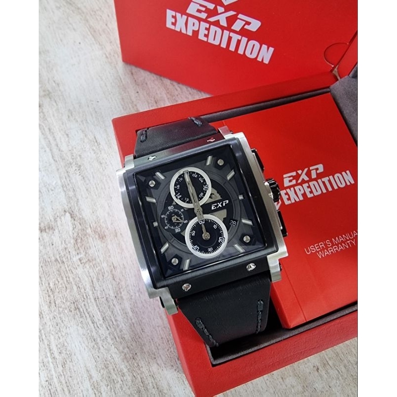 Jam Tangan Pria Original Expedition EXP E6731G Strap Kulit
