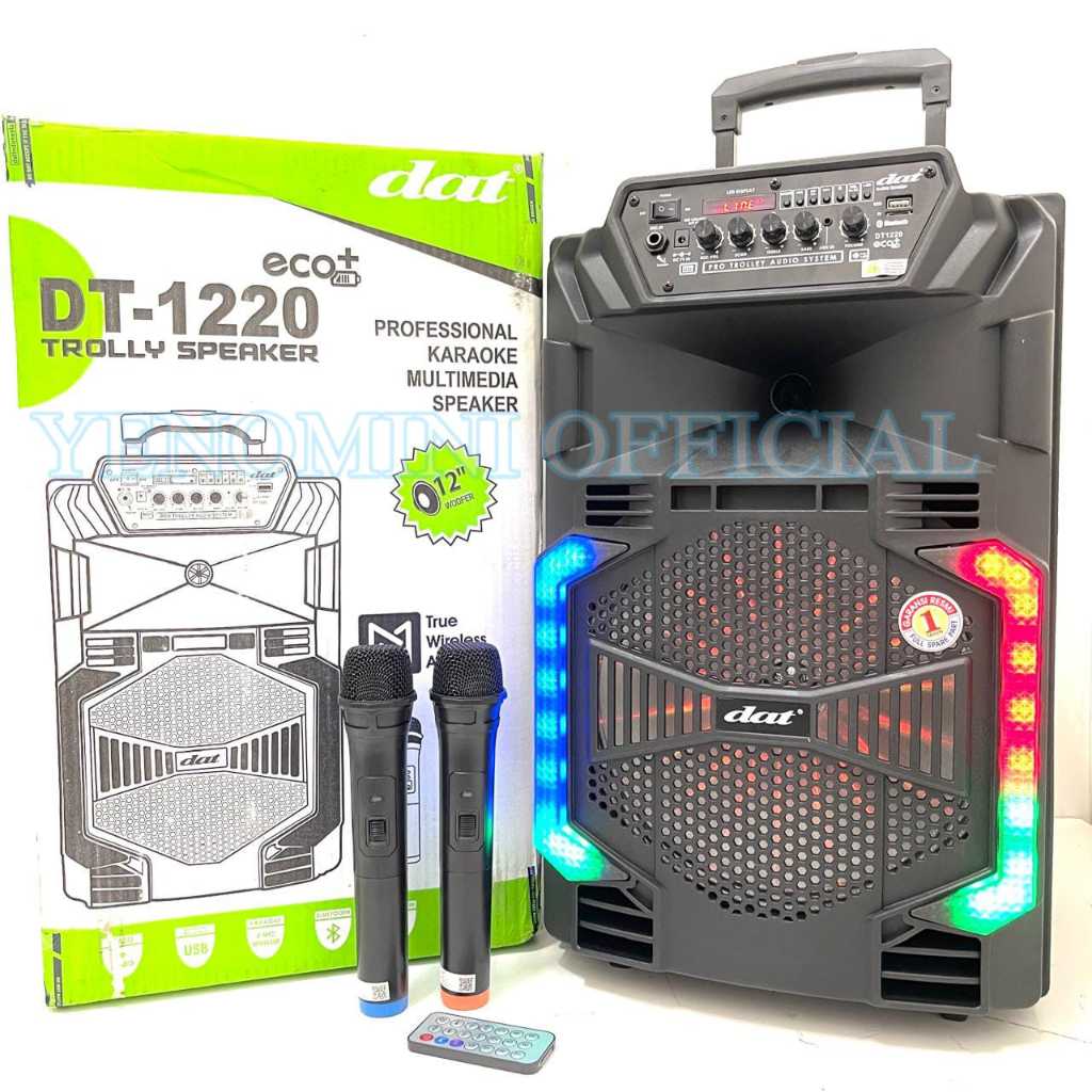 Speaker Portable Wireless DAT DT 1220 ECO+ Original Bluetooth 12 inch DAT 1220 Free 2bh Mic Wireless