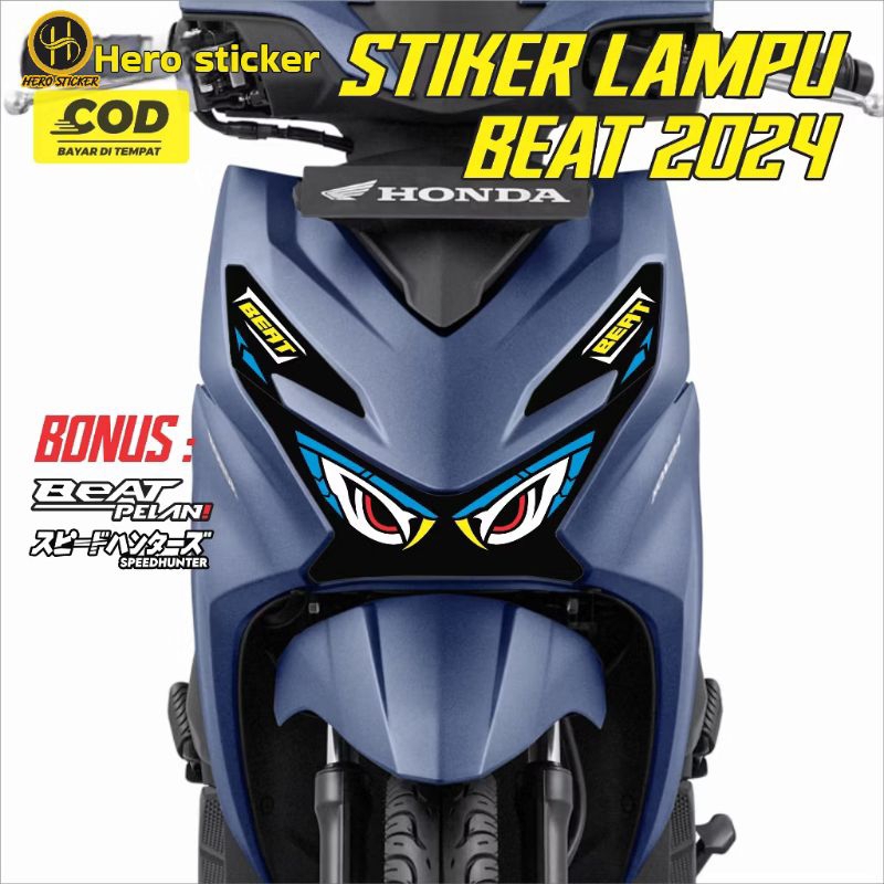Sticker Stiker Lampu Beat 2024 Stiker Lampu Alis Beat 2024 Stiker Lampu Lazy Eyes Stiker Lampu Motor