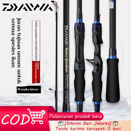 TERBAIK Daiwa Joran Pancing Carbon Fiber 2 Bagian Tongkat Pancing Spinning Casting UL Power Untuk Ai