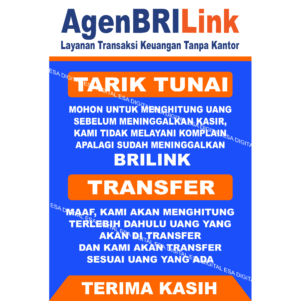 

STIKER VINYL BRILINK PENGUMUMAN TRANSFER DAN TARIK TUNAI DESAIN 2
