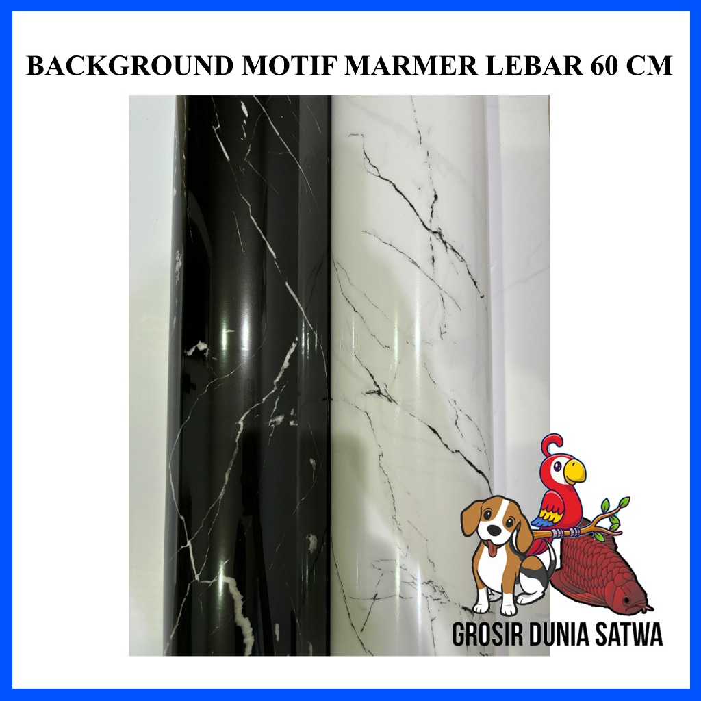 STICKER BACKGROUND AQUARIUM 61x50cm MOTIF MARMER