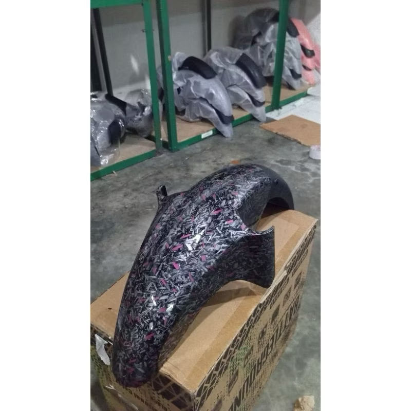 Slebor Spakbor Depan Kawasaki Leo star Karbon Forget Karbon Kevlar WTP Celup Glosy Terlaris