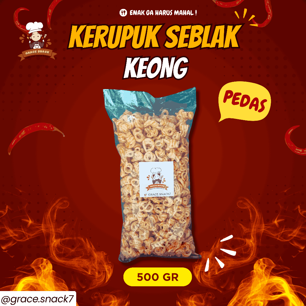 

KERUPUK SEBLAK KEONG 500 GR - Grace Snack