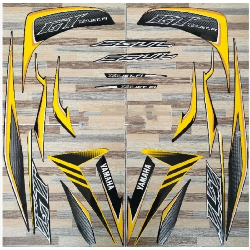 Stiker mio Striping Yamaha Mio soul GT street 115 kuning tahun 2013 2014
