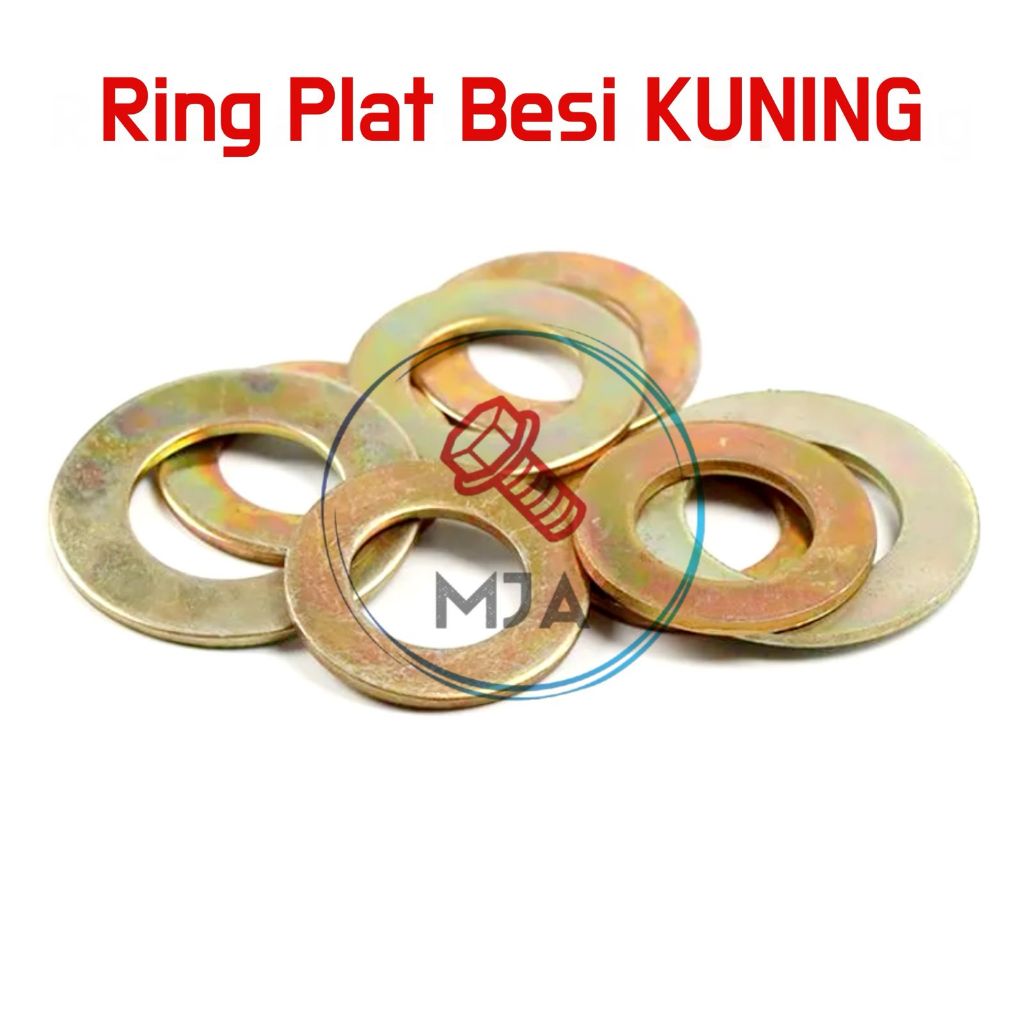 RING PLAT LEBAR M6 x 30 x 3 mm KUNING