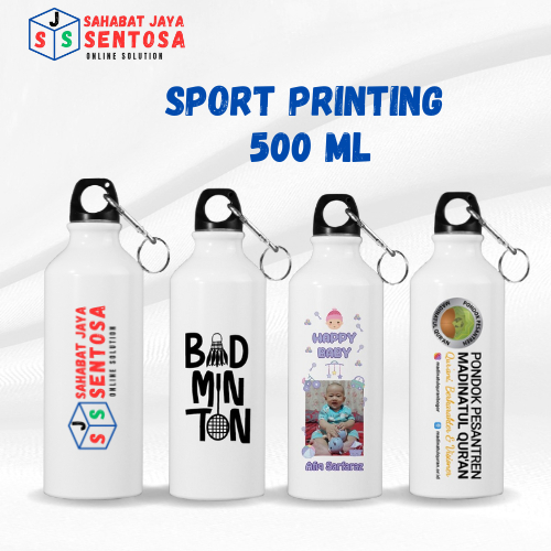 Botol minum sport 500ml & 750ml print foto dan nama tumbler custom