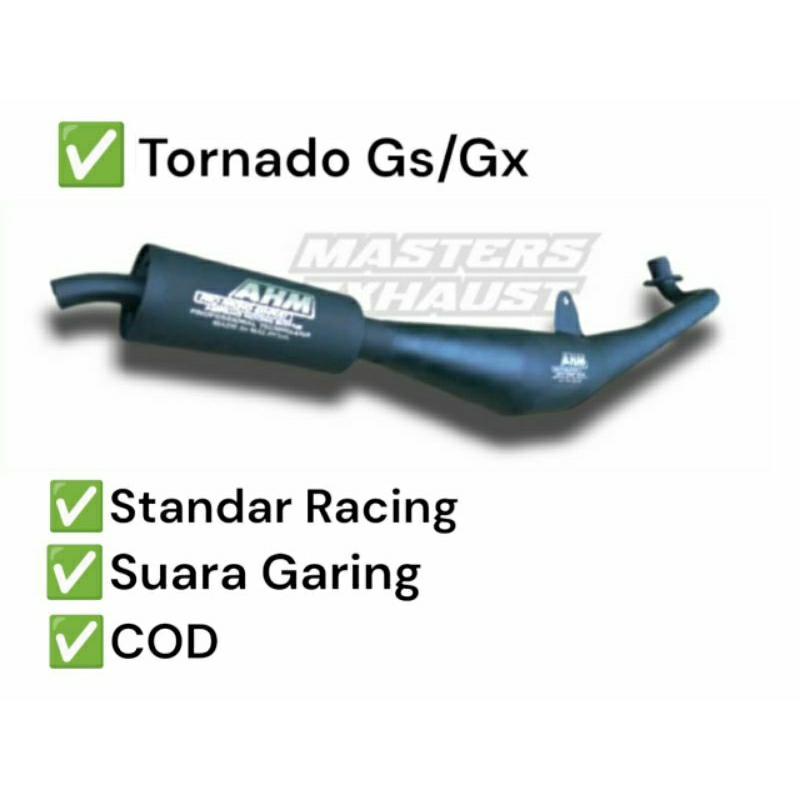 Knalpot AHM Tornado Full Hitam Garing Kemerincing