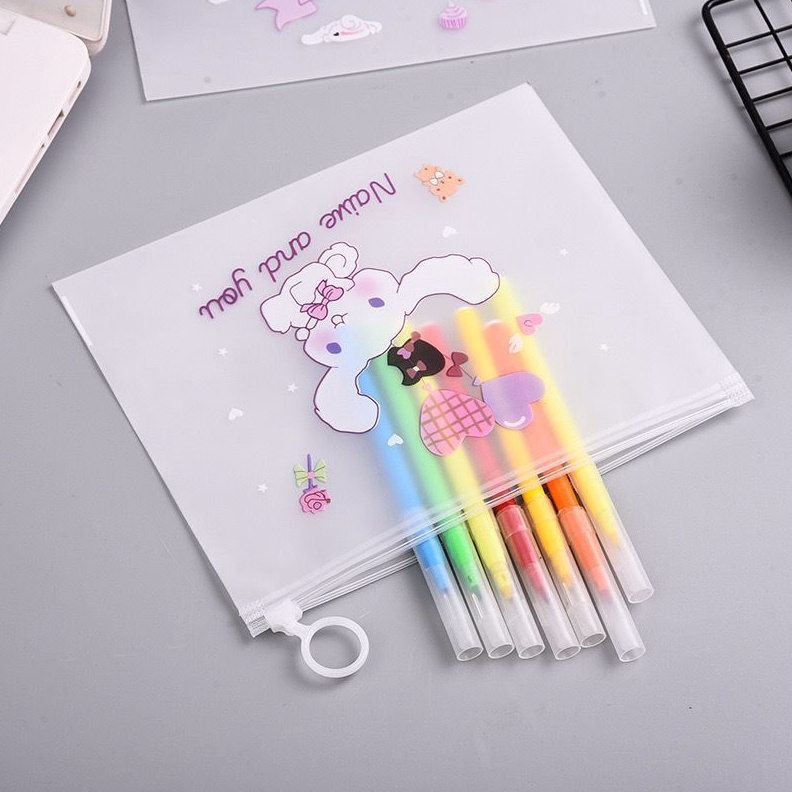 

Promo Besar Pouch Zipper Motif Tempat pensil model korea motif kartun bahan plastik transparant A118