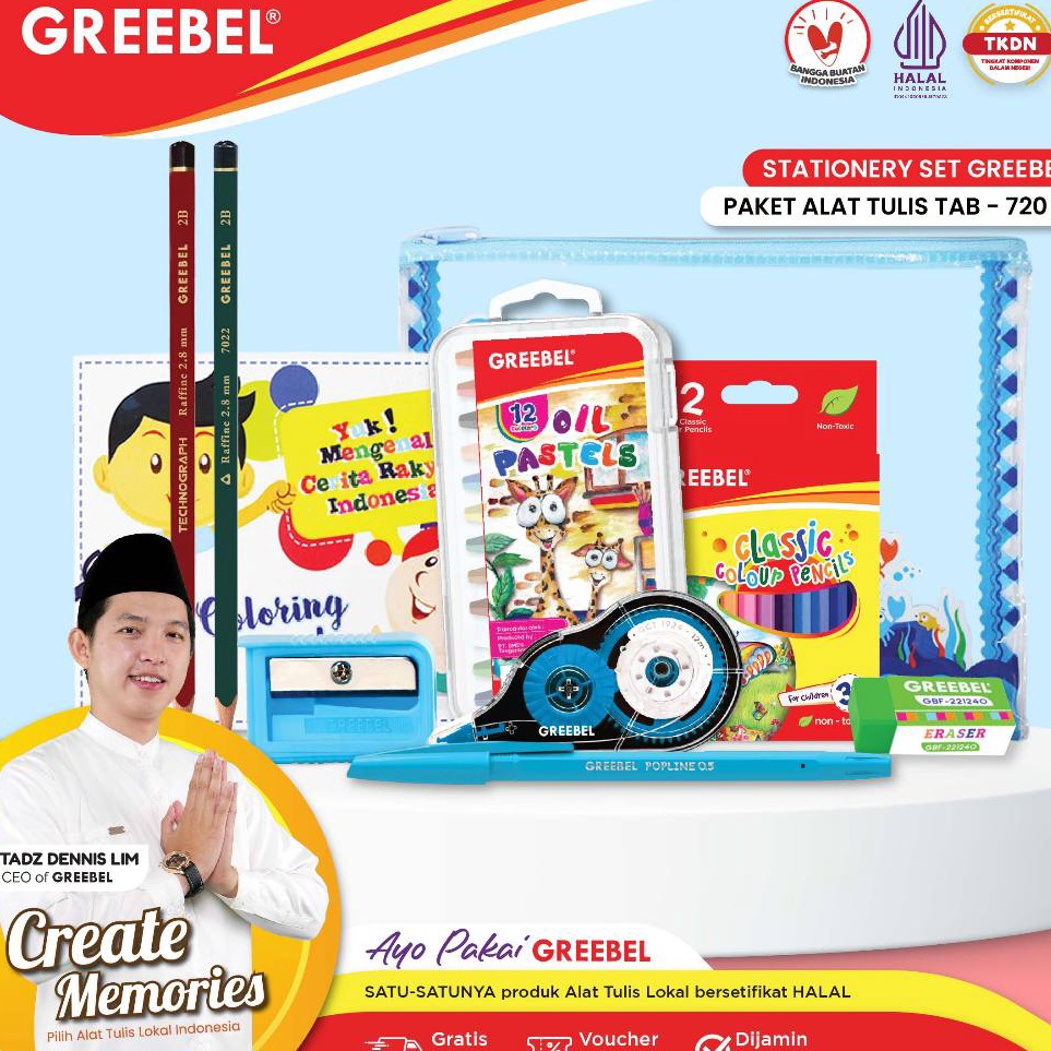 

Hadir Spesial GREEBEL Paket Alat Tulis SET 72 T Stationary Stationery Set Alat Tulis Sekolah Alat mewarnai Anak