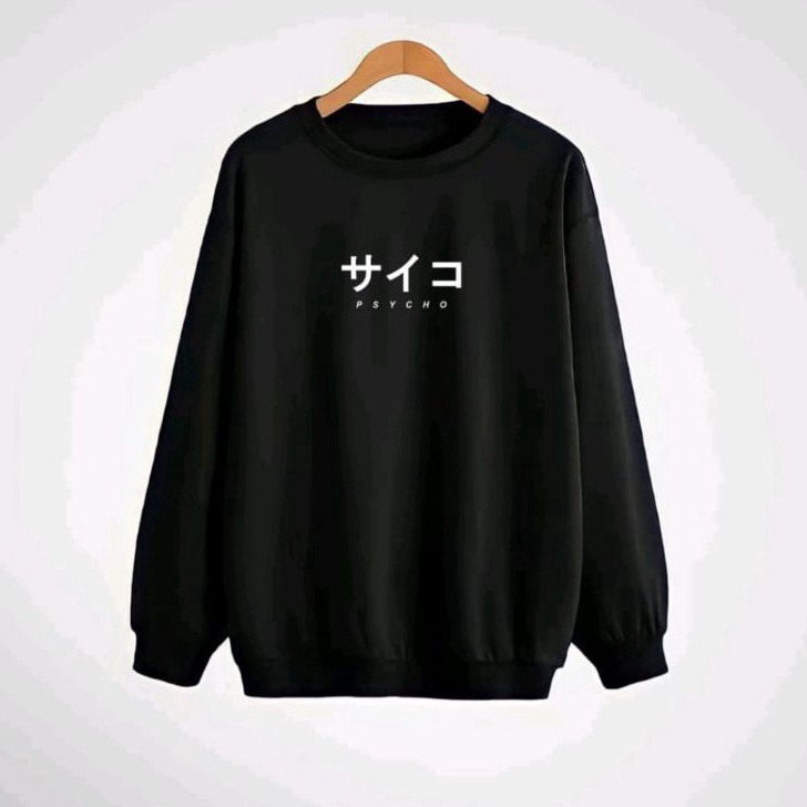 Sweater Crewneck PSYCHO pria wanitajapan