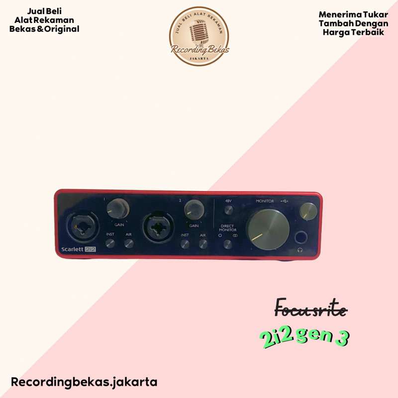 Soundcard Focusrite Scarlett 2I2 Gen 3