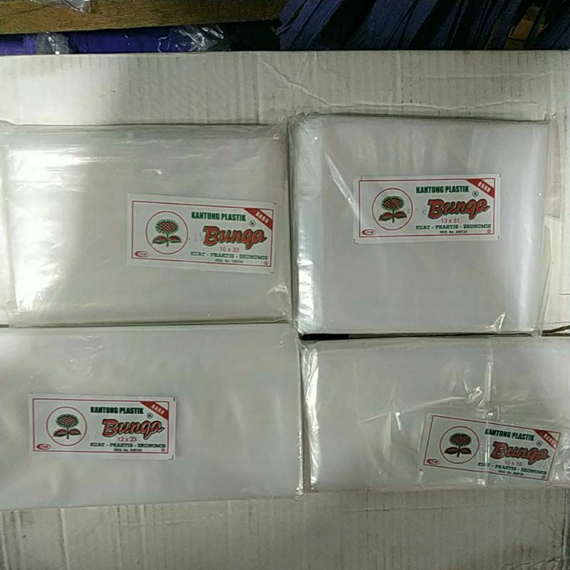 PLASTIK PE Uk 10x18, 12x23, 13x31, 16x33 CAP BUNGA