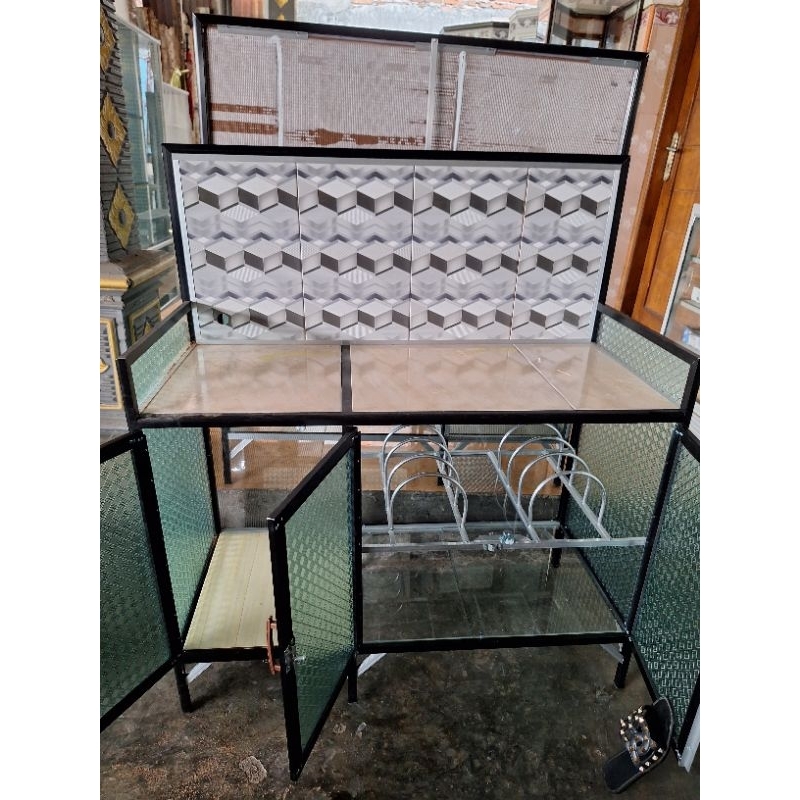 meja kompor 2 tungku