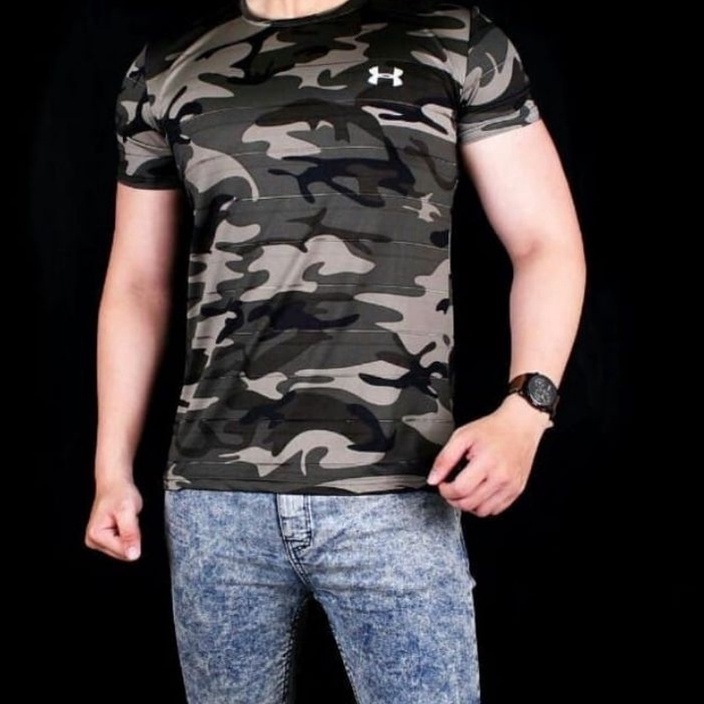 ORIGINAL Baju Kaos Pria ARMY TNI gym Fitness Tentara Loreng