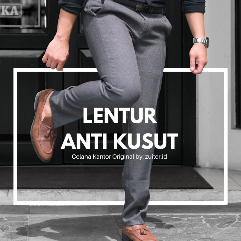 ZUITER  Basic Pants Celana bahan slimfit formal kerja kantor dasar pria