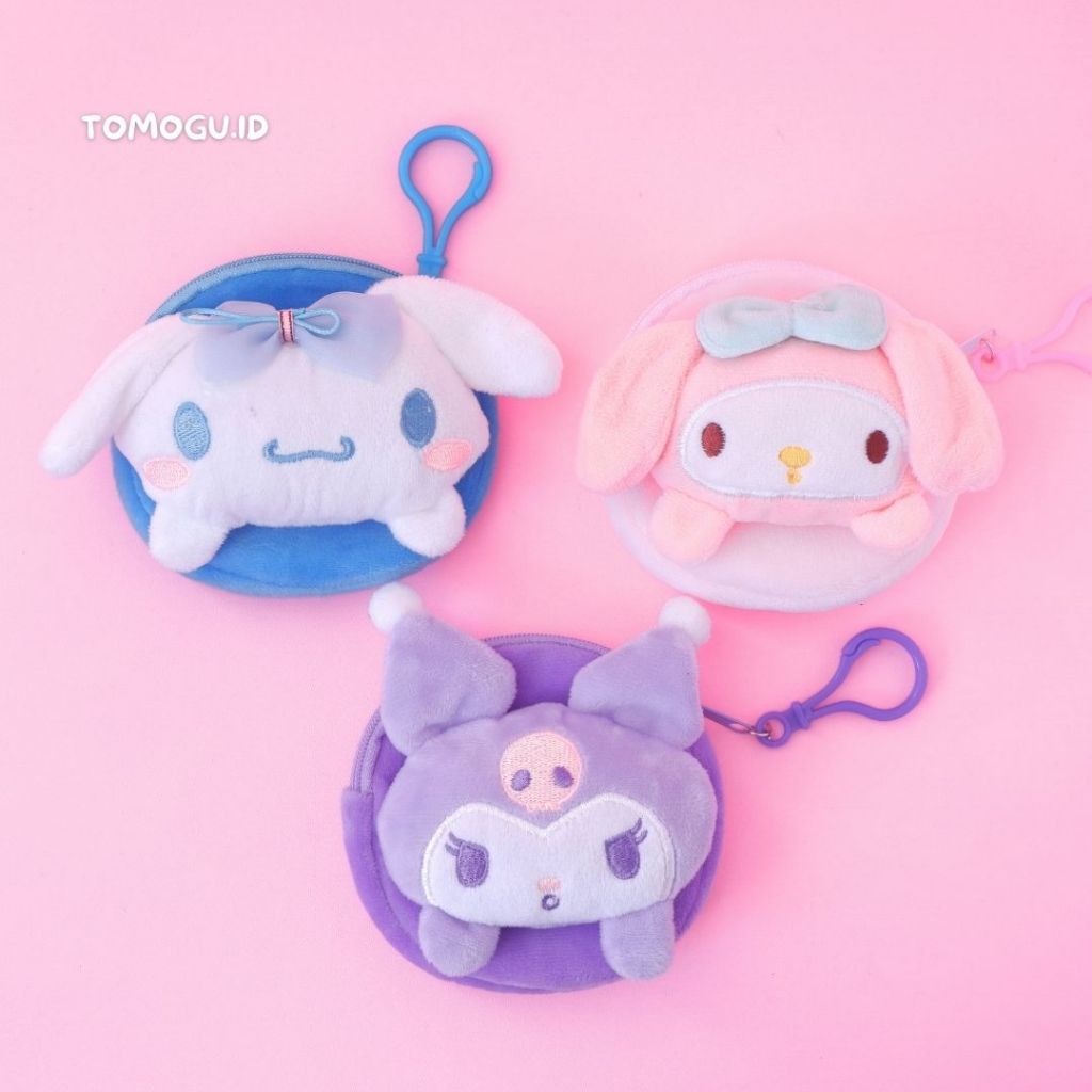 Dompet Koin Plushy Sanrio Boneka 3D KP-1279 Pouch Coin Wallet My Melody Kuromi Cinnamoroll