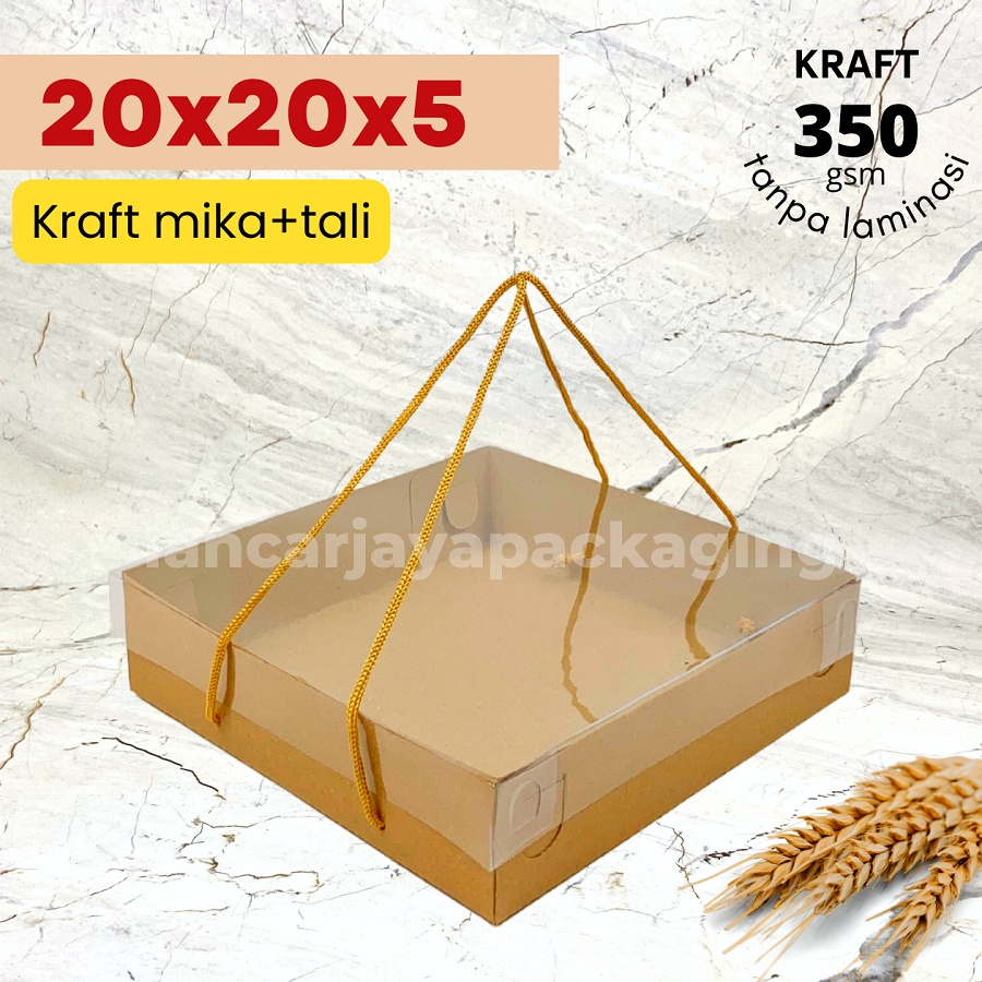 

FLAS SALE Box Kraft Mika Tali Kotak Kemasan Hampers Souvenir Brownies Cake 2x2x5 cm