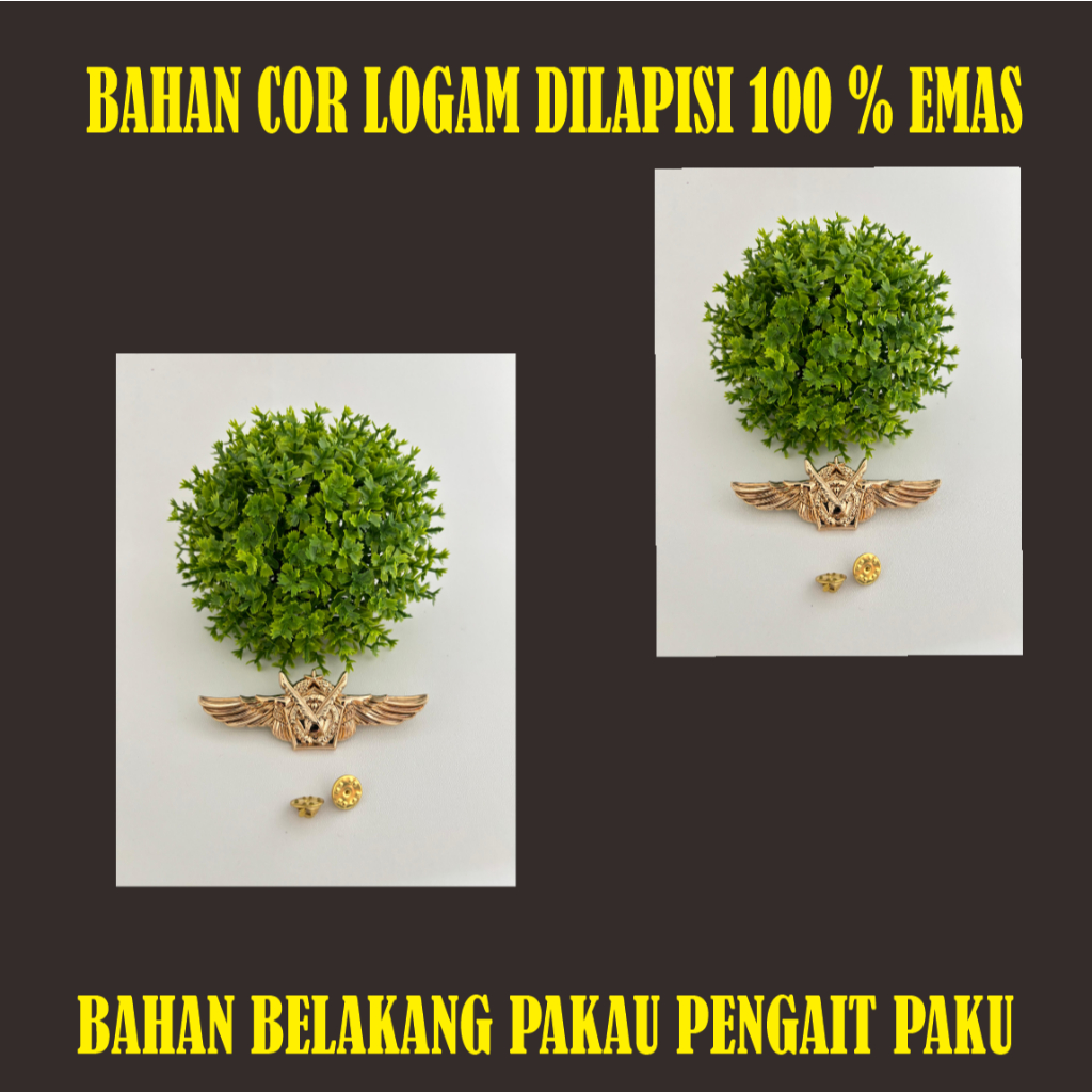 PIN BREVET ADM TNI AU / PIN TNI AU / ATRIBUT TNI BAHAN LOGAM BERKUALITAS