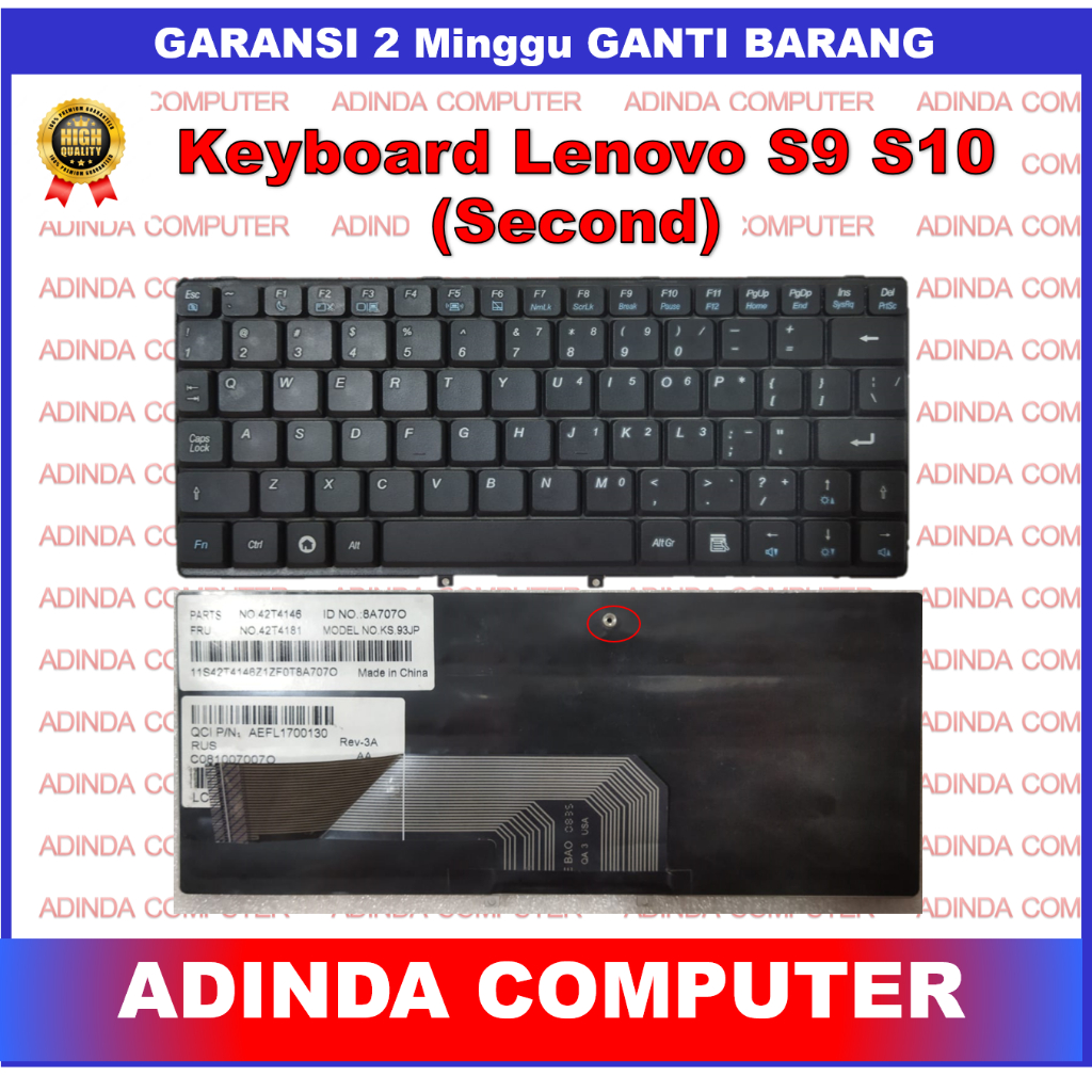 Keyboard Lenovo Ideapad S9 S9E S10 S10E M10 M10W (Second)