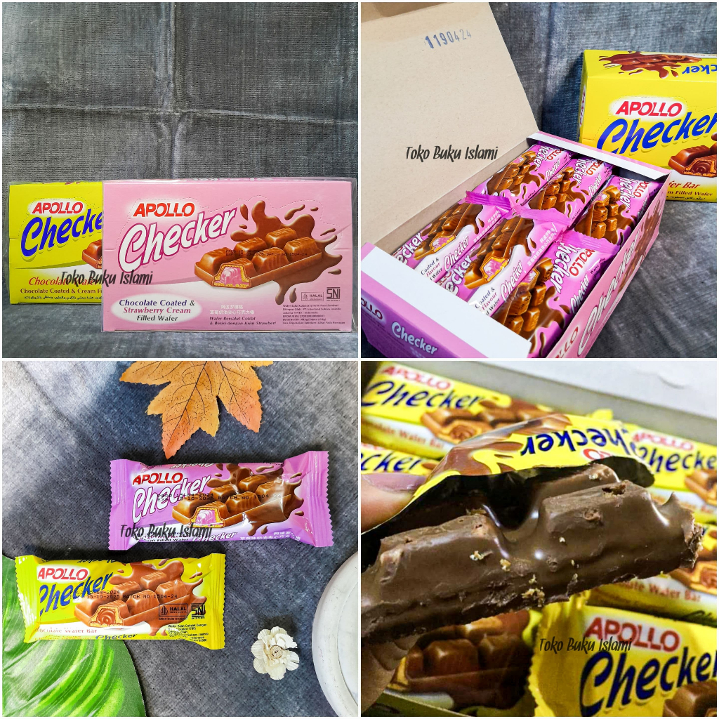 

APOLLO CHECKER Wafer Choco Bar 18 gr x 24 pcs Cocok untuk Oleh-oleh Haji dan Umroh