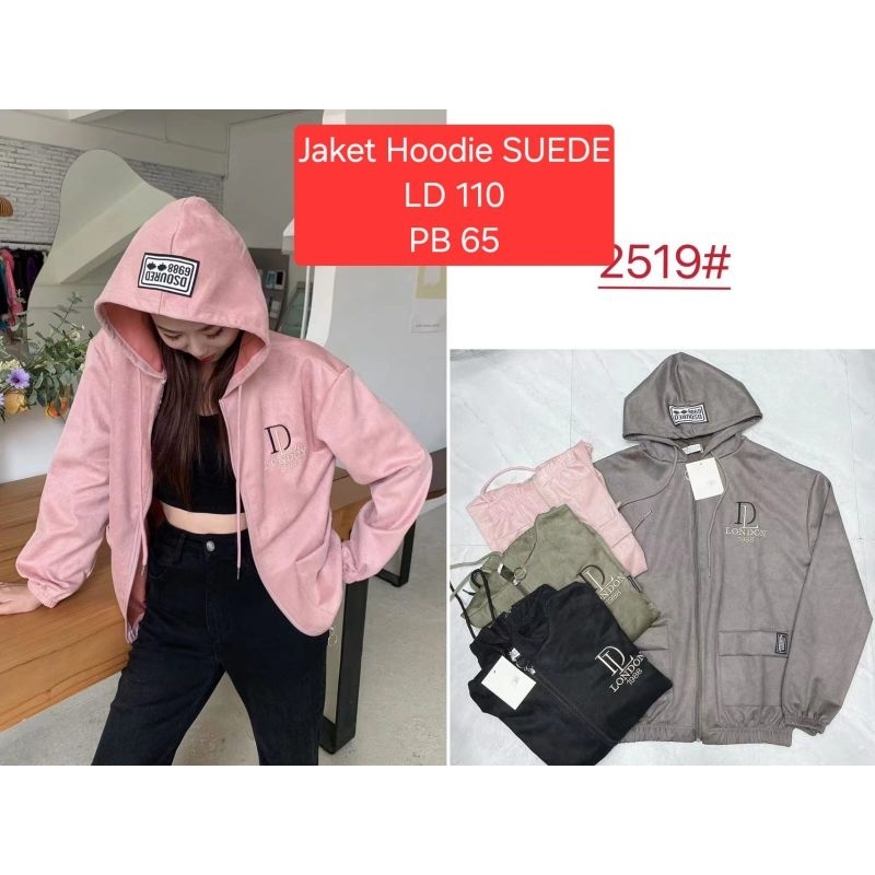 Queenla - Sweater Hoodie Wanita / Sweater suede