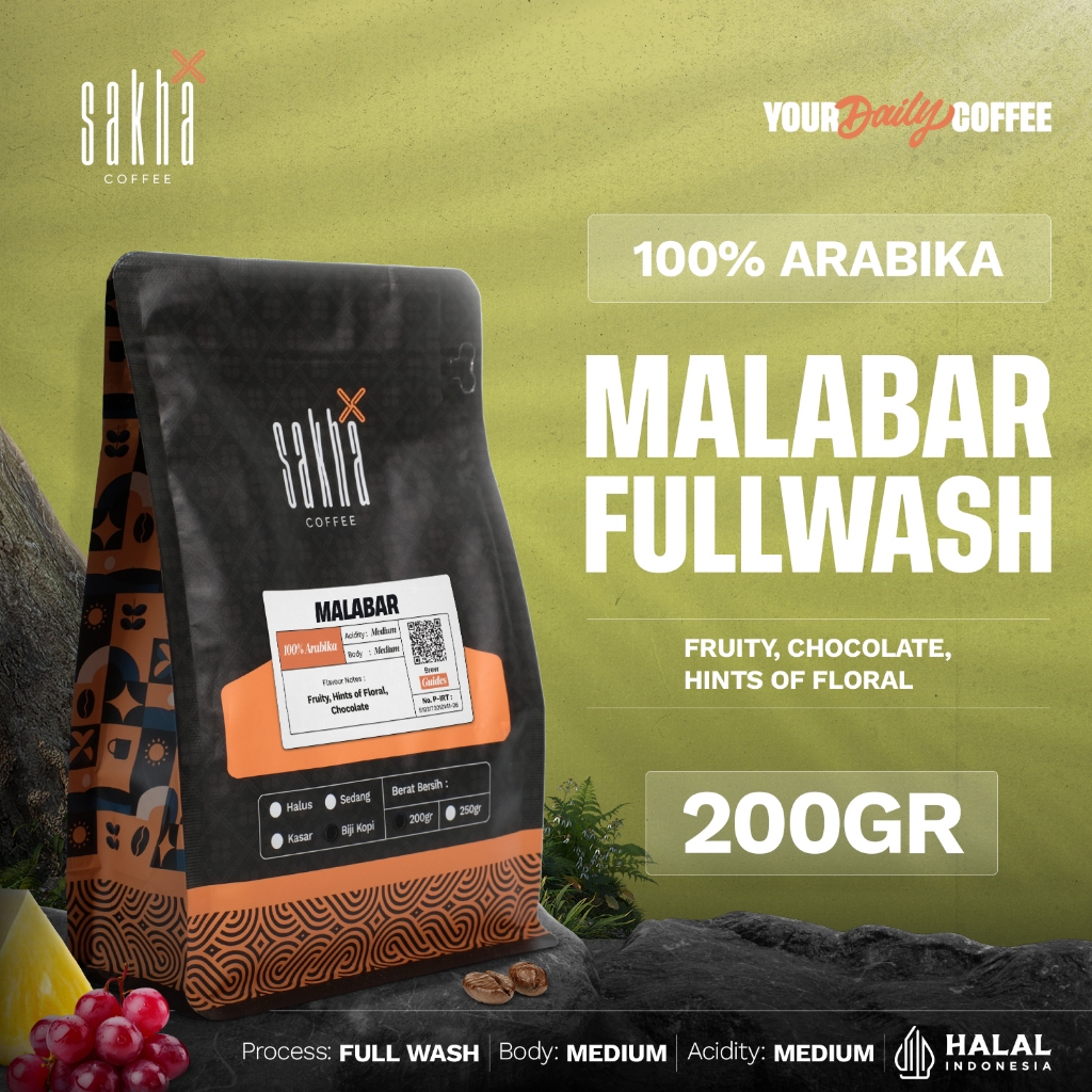 

Kopi Arabika Malabar Jawa Barat Arabica Coffee Beans 200gr Biji Bubuk