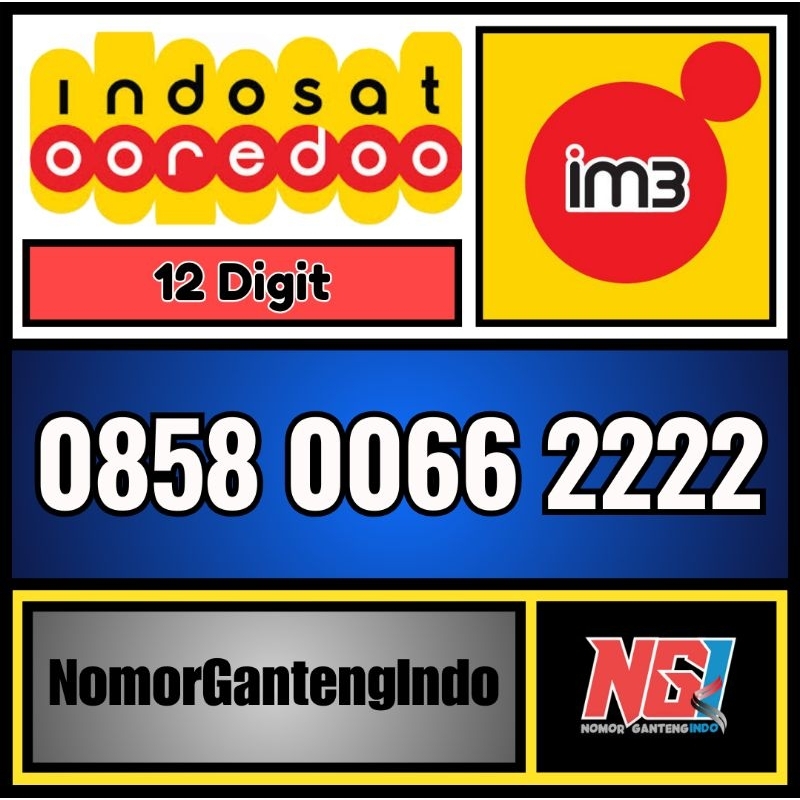 Nomor cantik Indosat im3 ooredoo 0066 2222