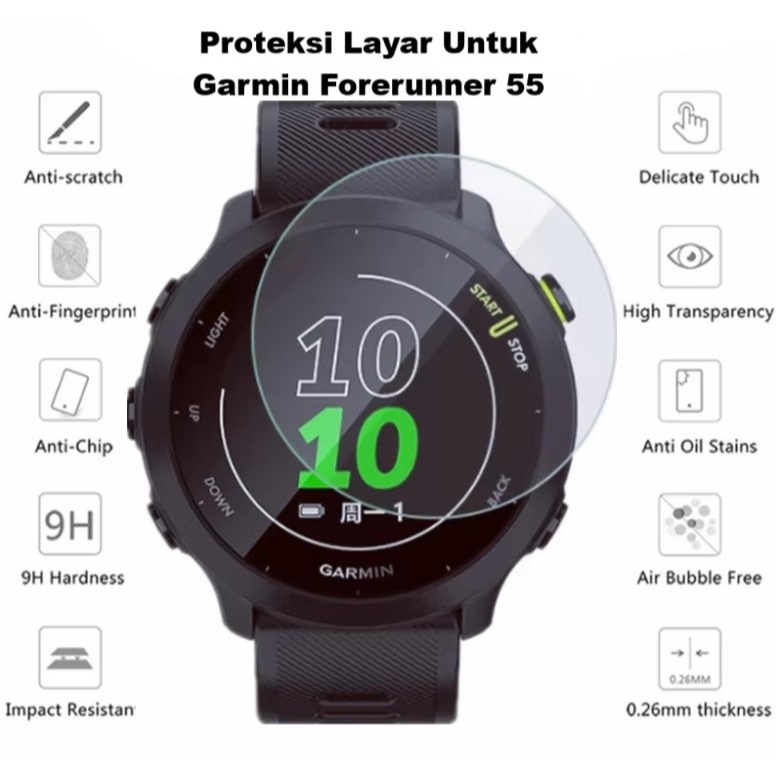 Tempered Glass untuk Garmin Forerunner 55