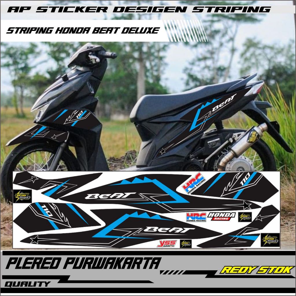 striping variasi honda beat deluxe 2021-2023 sticker design lis polet simple decal motor variasi