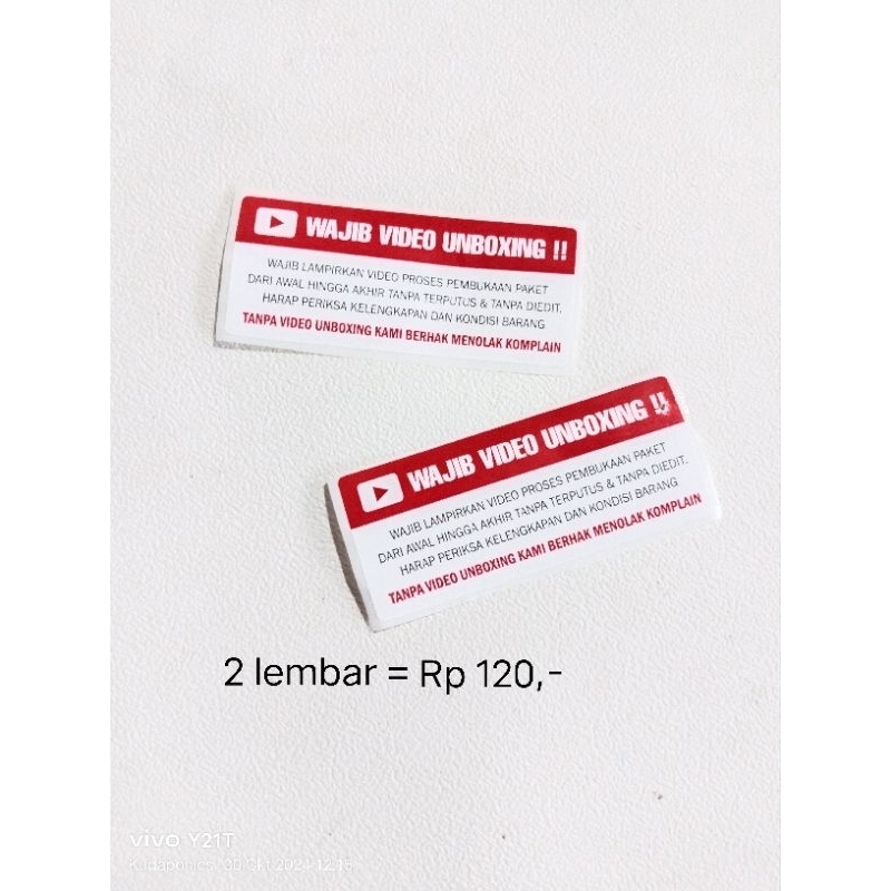 

Stiker Label Wajib UNBOXING persegi panjang 70 X 30 mm