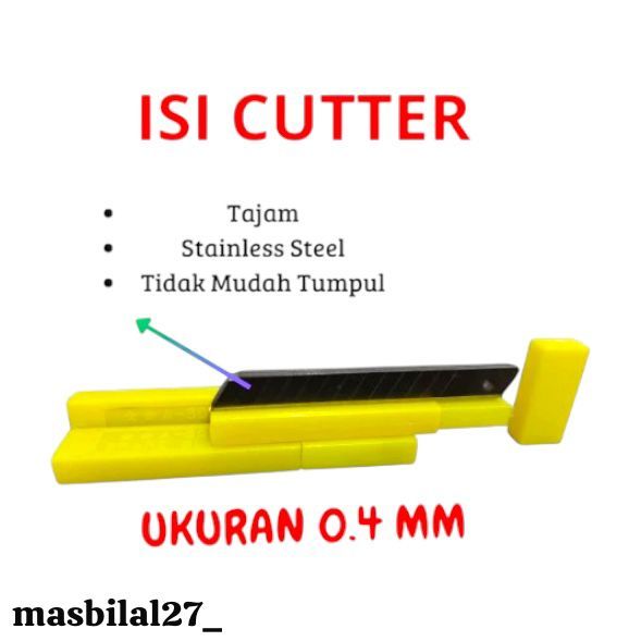 

ISI CUTTER KETEBALAN 0.4MM | ISI CUTTER UKURAN KECIL