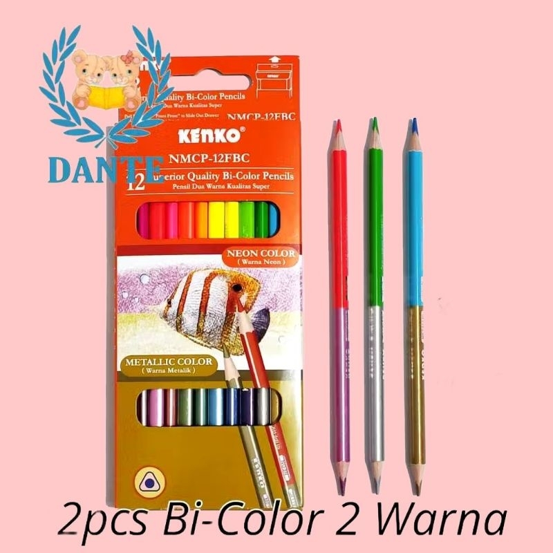 

Pensil Warna 12 Kenko Bi-Color Pencils NMCP-12FBC Metalik & Neon