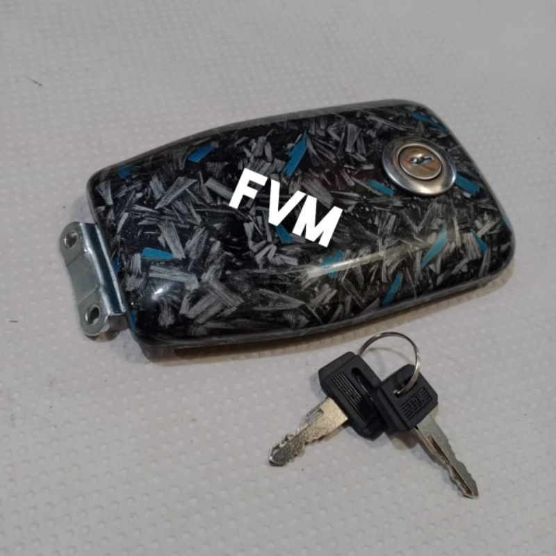 tutup tangki bensin rx king-rxk corak carbon forged 3D WTP/celup