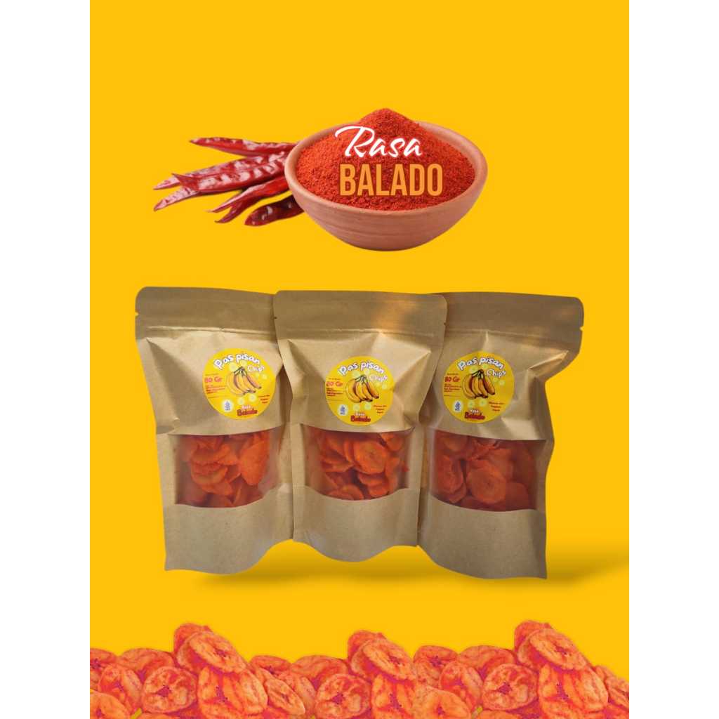 

KERIPIK PISANG BALADO RASA ENAK DAN RENYAH HARGA MURAH, ORIGINAL PISANG RAJA 80gr, 100gr, 150 gr