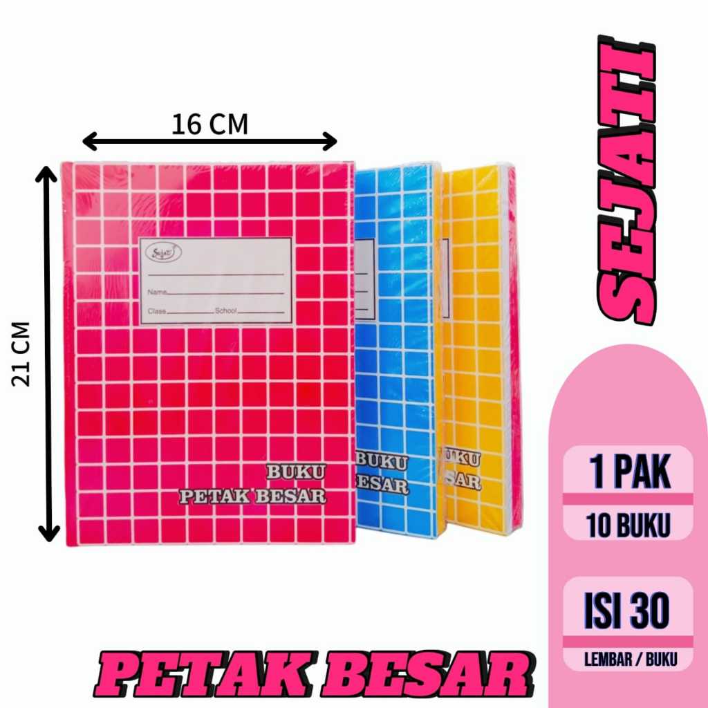 

{1 Pcs} Buku Tulis Petak Besar 30 Lembar Buku tulis Balok Kwarto SEJATI -1 Pcs