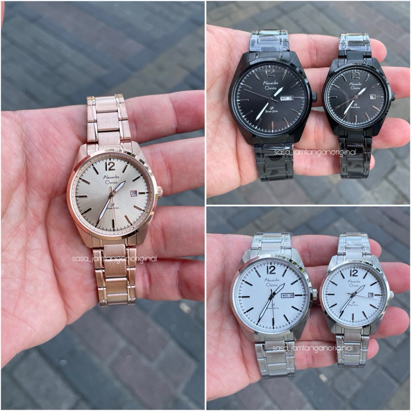 Jam Tangan Alexandre Christie AC 1012 Original Stainless Steel Couple