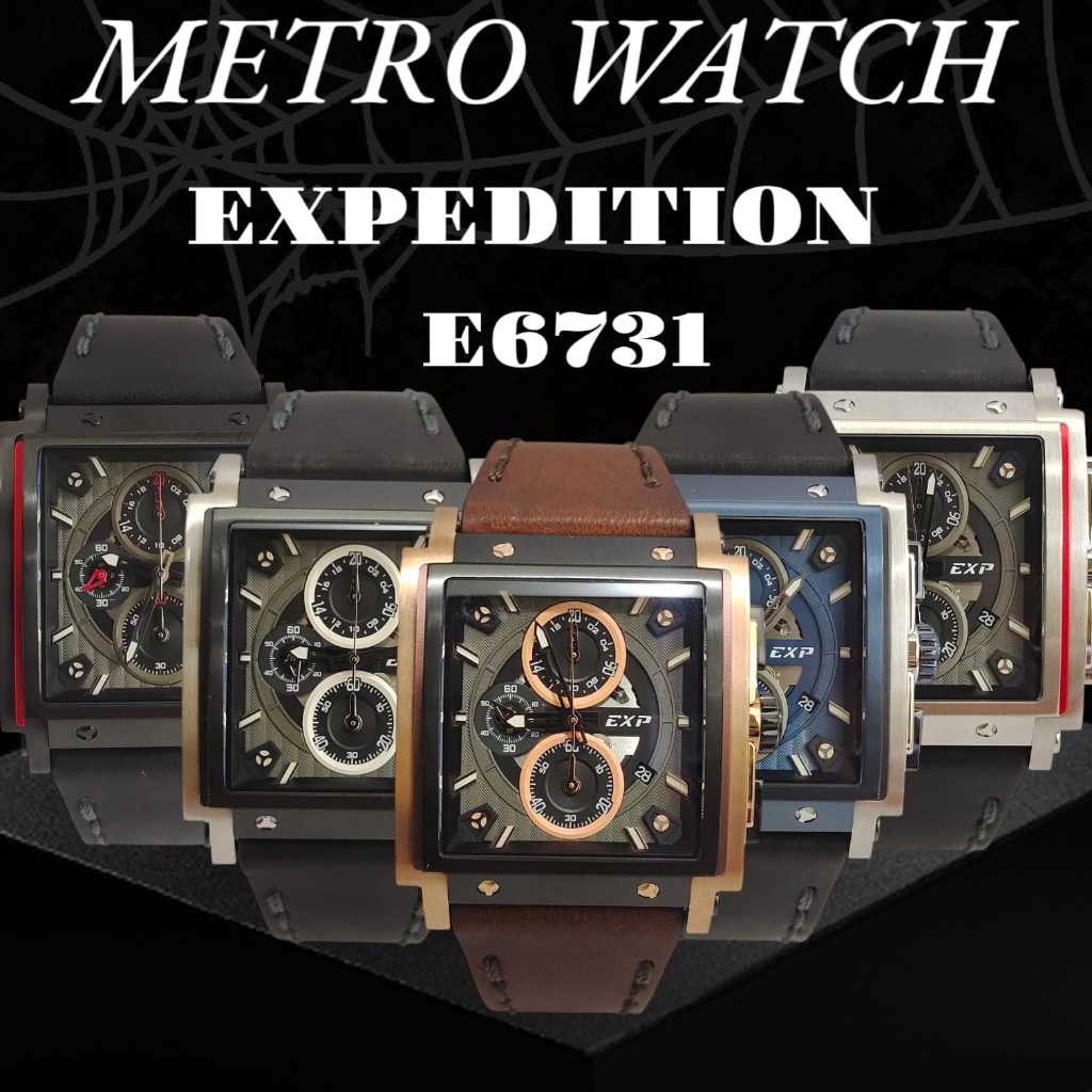 Jam Sport Pria Expedition E6731 E 6731 E 6731GCL Chronograph Original Leather Garansi Resmi