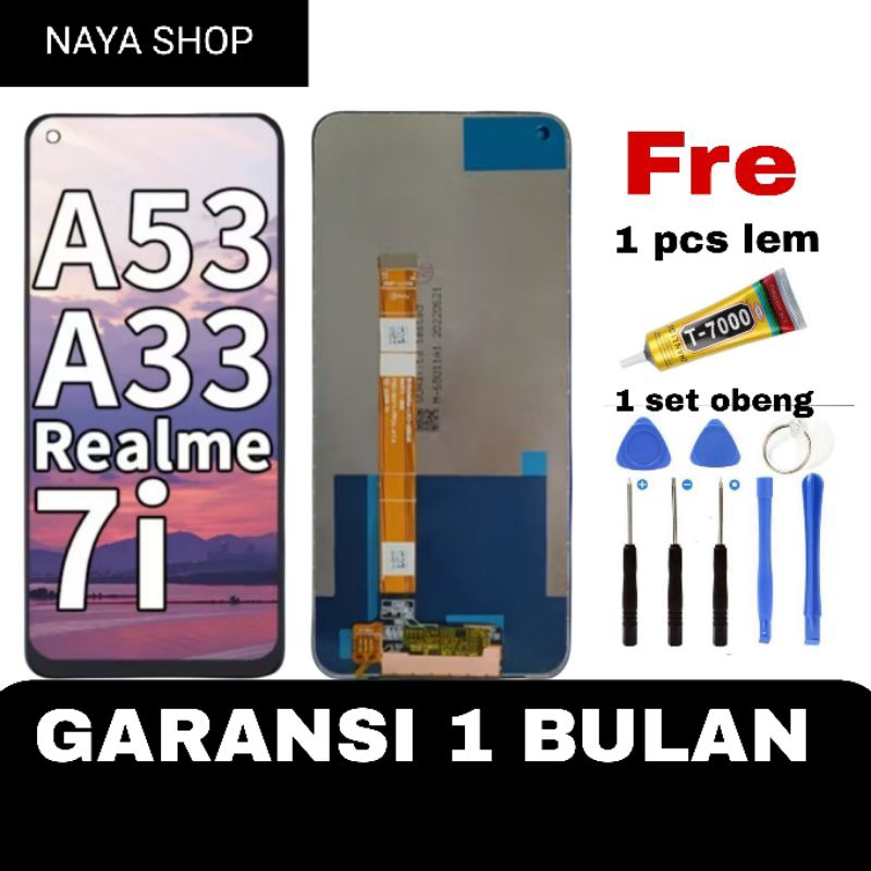 ( ORIGINAL ) LCD OPPO A53 / REALME C17 / REALME 7I / A33 FULLSET ORIGINAL LAYAR HP TOUCHSCREEN ORIGI