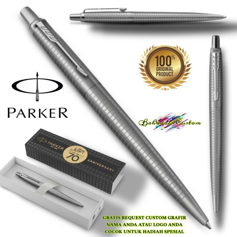 

PULPEN PARKER ORIGINAL NEW JOTTER 70TH ANNIVERSARY LIMITED EDITION RARE GRATIS REQUEST CUSTOM GRAFIR NAMA ANDA ATAU LOGO ANDA COCOK UNTUK PEMAKAIAN PRIBADI ATAU UNTUK HADIAH SPESIAL MERCHANDISE PROMOSI ANDA