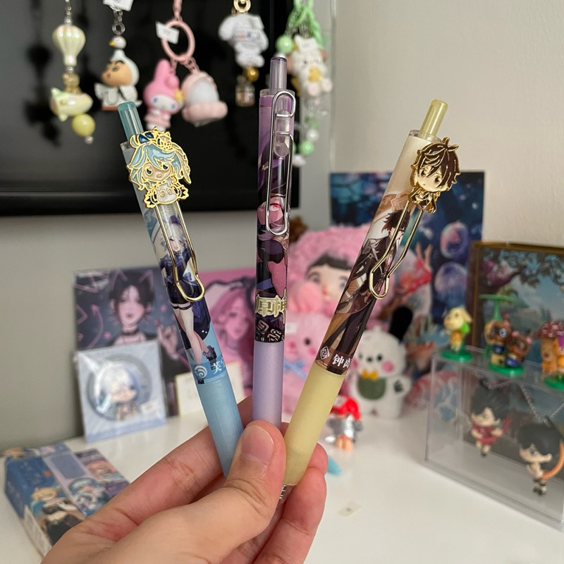 

set 3 genshin gel pen - zhongli, furina, cyno
