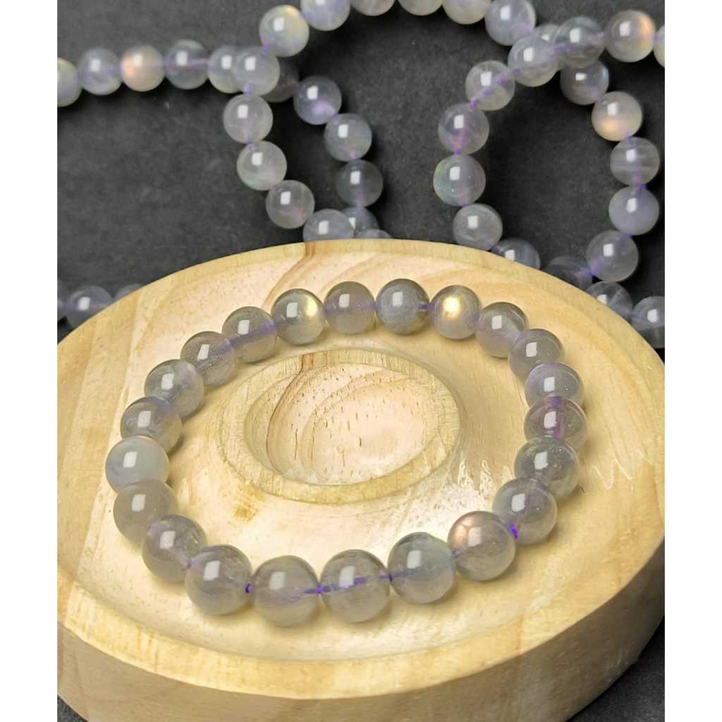 Gelang Labradorite Pink Natural 8,5 mm TOP GRADE